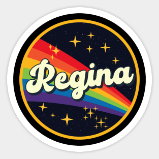 Regina // Rainbow In Space Vintage Style Sticker